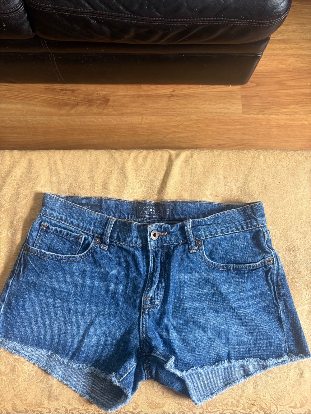 Lucky Brand Blue Denim Frayed Hem Cutoff Shorts